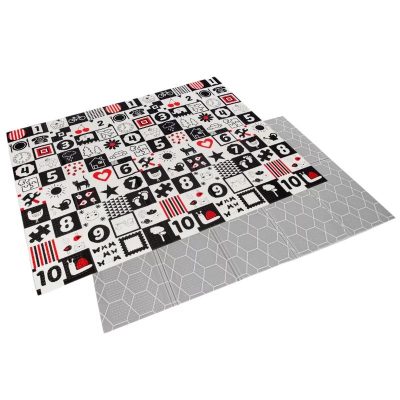 Covoras de joaca, Bocioland, Honeycomb, Pliabil, Protectie impotriva loviturilor, Dimensiune mare, 200 x 150 cm, Cu Imprimeu pe ambele parti, Potrivit pentru utlizare atat in interior, cat si in exterior