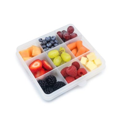 Cutie snack cu 9 compartimente Melii pine green