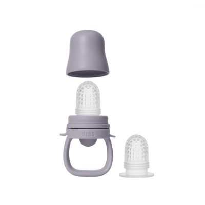 Dispozitiv de hranire Bibs Baby Feeder cu 2 tetine din silicon Fossil Grey