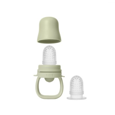 Dispozitiv de hranire Bibs Baby Feeder cu 2 tetine din silicon Sage