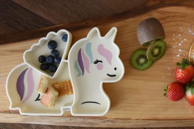 Farfurie compartimentata din silicon cu ventuza Melii luxe unicorn