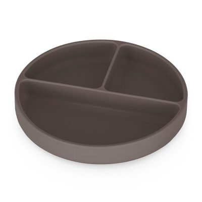 Farfurie compartimentata din silicon PetiteMars Bitter Cocoa Maro TakeMatch, cu ventuza si 3 compartimente, fara BPA, 500 ml, 6 luni+