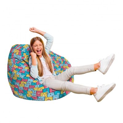 Fotoliu Puf Bean Bag tip Para L invazia pisicilor albastru