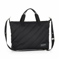 Geanta pentru mamici, Petite&Mars, Mia , Compartimente multiple, Buzunare interioare si exterioare- inclusiv termice, Curea de umar, Sistem de prindere pe carucior, 38 x 27 x 14 cm, Negru