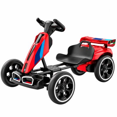 Go-Kart electric pentru copii 3-7 ani, 70W 12V, cu roti moi si telecomanda, rosu