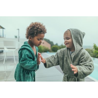 Halat de baie frotir din bambus pentru copii 2-4 ani Whisper Green