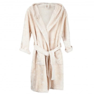 Halat de baie frotir din bambus pentru copii 8-10 ani Frosted Almond