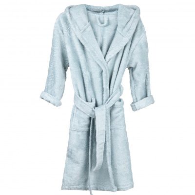 Halat de baie frotir din bambus pentru copii 8-10 ani Sea Blue