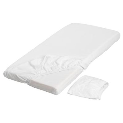 Husa impermeabila din bumbac pentru patut 140x70 cu elastic KikkaBoo Alb