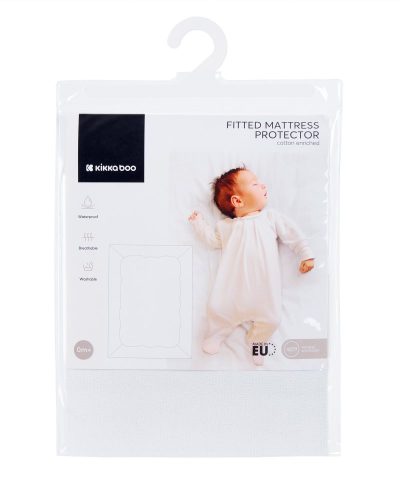 Husa impermeabila pentru patut cosleeperlandou 80x50 cm cu elastic KikkaBoo Alb