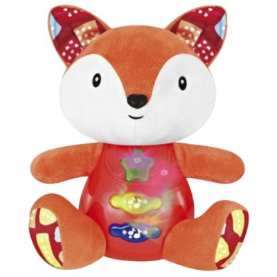 Jucarie interactiva bebe cu sunete si lumini 15 cm - Vulpe