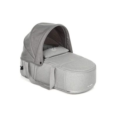 Landou portabil, Jane, Montare in carucior, Cu manere, Cu salteluta 95% materiale reciclate cu protectie UPF50, 67x29.5x43 cm, 0-9 Kg, Dim Grey