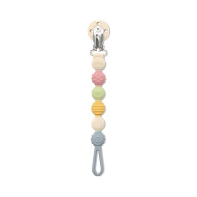 Lant pentru suzeta din silicon, clips de prindere, BPA free, Blue Mix