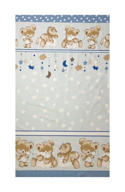Lenjerie din bumbac cu 3 piese pentru saltea 140x70 cm Beberoyal BearsRabbit Albastru