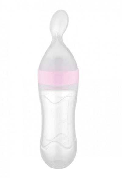 Lingurita cu rezervor pentru bebelusi BabyJem 90 ml Roz