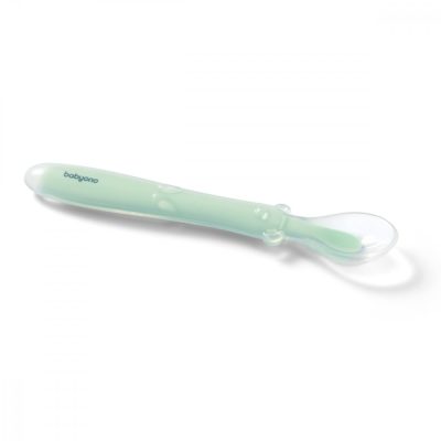 Lingurita flexibila din silicon Babyono menta