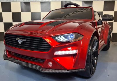 Masinuta electrica pentru copii Ford Mustang Rosu Metalic Premium, 24V, licenta oficiala, telecomanda