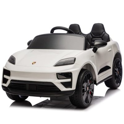Masinuta electrica pentru copii, Porsche Macan, 140W 12V, roti EVA, scaun tapitat, echipata premium, alba