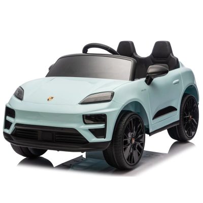 Masinuta electrica pentru copii, Porsche Macan, 140W 12V, roti EVA, scaun tapitat, echipata premium, albastra