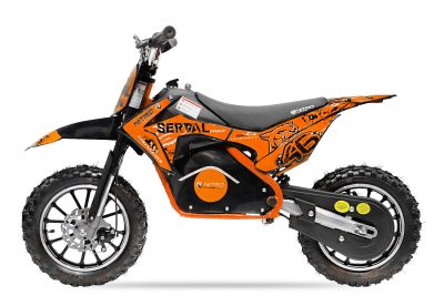 Motocicleta electrica pentru copii NITRO Eco Serval 500W  cu roti 10 10 inch, culoare Portocaliu