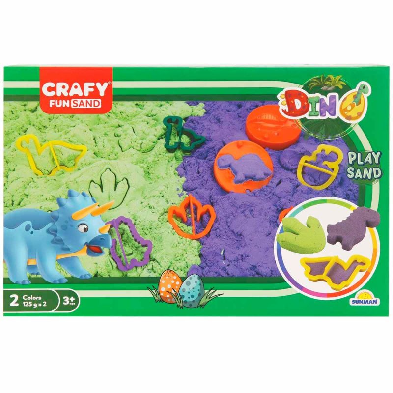 Nisip de modelat, Crafy, Lumea dinozaurilor, 250 g
