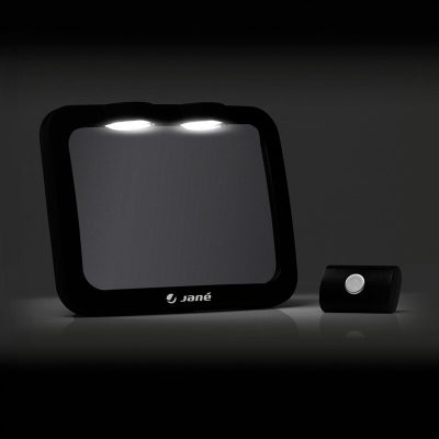 Oglinda auto pentru copii Jane Black cu iluminare LED 28x7x20 cm