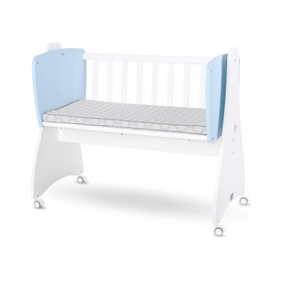 Pat balansoar Lorelli First Dreams White Baby Blue, transformabil, 105x55x83 cm
