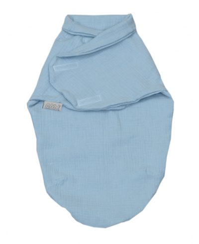 Paturica de infasat din bumbac Baby swaddle Puzzle Muslin Albastru Amy