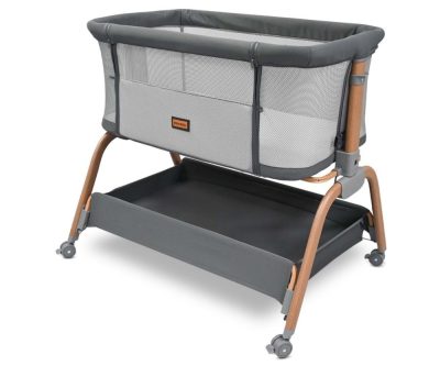 Patut atasabil co-sleeping Milly Mally Nino Gri 2 in 1 inaltime reglabila in 6 trepte