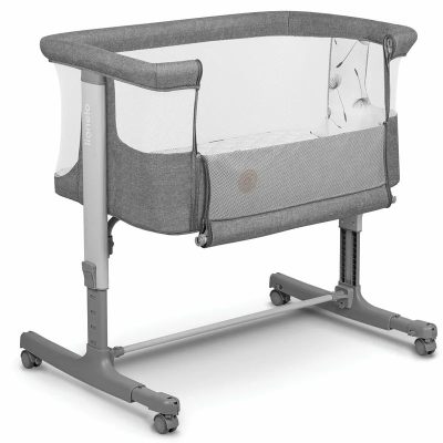 Patut co-sleeper, Lionelo, Aurora, Cu leganare si setare unghiulara, Pana la 9 kg, Gri