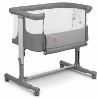 Patut co-sleeper, Lionelo, Aurora, Cu leganare si setare unghiulara, Pana la 9 kg, Gri