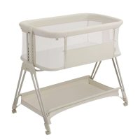 Patut co-sleeper, Lionelo, Luna Close&Cosy, 2 in 1, Cu laterala culisanta, Cu setare unghiulara, Cu roti, Reglabil in 6 pozitii pe inaltime, Alb