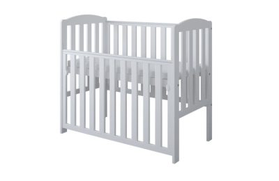 Patut din lemn Nichiduta Tobi White 100x50 cm cu laterala culisanta,margine din silicon pentru protectie dintisori,design modern,margini rotunjite,3 nivele de reglare somiera, vopsele si materiale sigure
