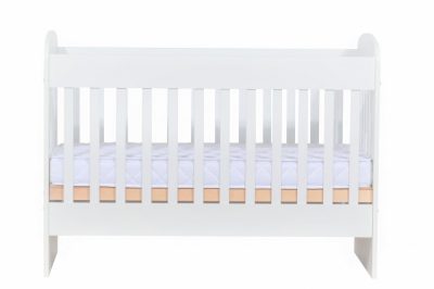 Patut din lemn pentru copii Nichiduta Sweet Dreams II cu somiera reglabila pe 3 inaltimi distincte, tratat cu vopsele si lacuri ecologice pe baza de apa + Saltea cocos 10 cm