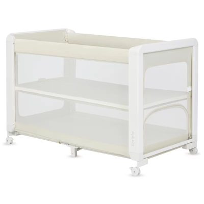 Patut multifunctional, Lionelo, Patty, 5 in 1, 0- 36 luni, Co-sleeper, Tarc de joaca, Patut de calatorie, Laterala rabatabila, 2 trepte reglare saltea, Roti, Husa transport inclusa, Bej