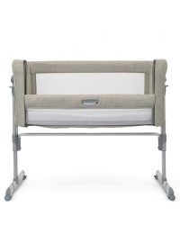 Patut pliant 2 in 1 Roomie Glide Almond Joie cu panou lateral glisant, ajustabil pe inaltime, roti cu sistem de blocare, cadru aluminiu