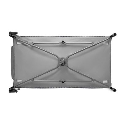 Patut pliant Lionelo Sven Plus Grey cu doua nivele, cu arcada jucarii, masuta de infasat, vibratii, melodii  conform cu standardele europeane de securitate EN716 si EN12221