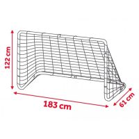 Poarta fotbal pentru copii 183x122x61 cm Neo-Sport cu cadru din otel,plasa rezistenta,4 ancore de montare incluse Footbal Play