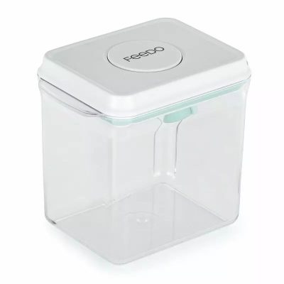 Recipient depozitare lapte praf, Feedo, 1700 ml, Capac etans, Din plastic, Fara BPA, Turcoaz