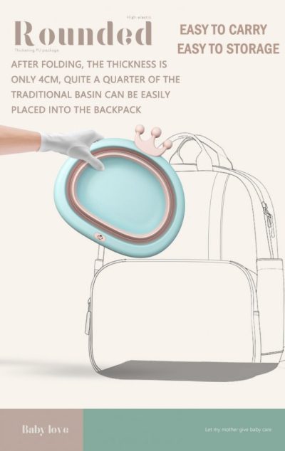 Recipient pentru clatit Little Mom Royal Pink pliabil, margini rotunjite, fara BPA, capacitate 4.2 litri