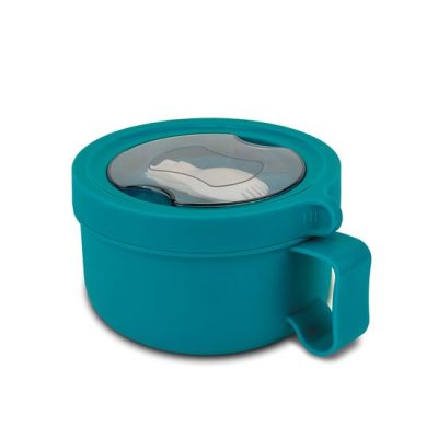 Recipient rotund pentru alimente din otel inoxidabil We Care Verde teal 850 ml