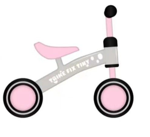 Ride-On pentru copii Ikonka Fix Tiny Roz, fara pedale, cu 4 roti, ghidon reglabil, cadru din otel, Saua din spuma moale, inaltime sezut 27 cm, sarcina maxima admisa 30 kg