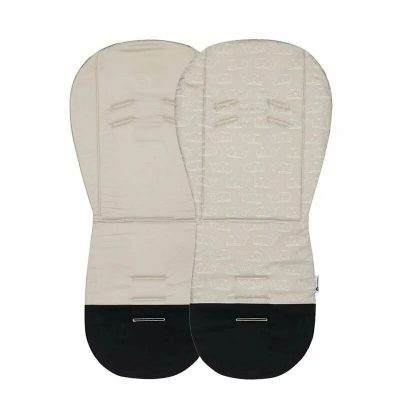 Salteluta pentru carucior, Petite&Mars, Foamy, Din spuma cu memorie, 86 x 42 cm, Reversibila, Universala, Design balenute, Bej