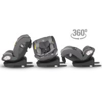 Scaun auto cu Isofix Coccolle Nyota Diamond Black 40-150 cm, i-Size, 4 pozitii inclinare, Rotire 360 cu o singura mana, Tetiera reglabila, Husa detasabila, Sistem antibasculare Top Tether, Pozitie somn, 0-12 ani