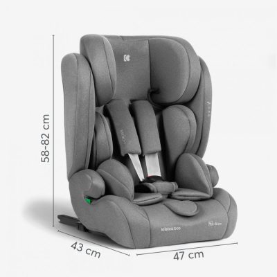 Scaun auto cu ISOFIX KikkaBoo i-Cross i-SIZE Light Grey 76-150 cm,tetiera reglabila in 13 pozitii cu spuma de memorie,centura top tether,husa detasabila,perna reductor