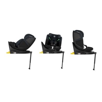 Scaun auto I-Size Maxi-Cosi Emerald 360 S Tonal Black cu isofix, picior de sustinere, rotatie 360, protectie la impact lateral