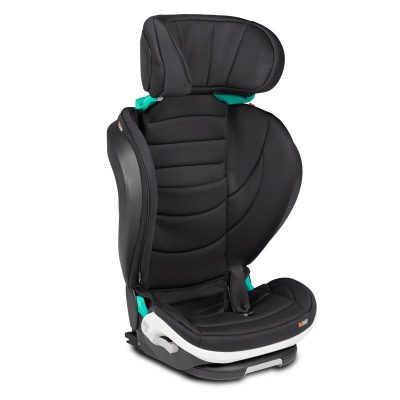 Scaun auto pentru copii Flex Fix2 Negru SoftBreeze, 100-150 cm, i-size, spatar reglabil, tetiera ajustabila