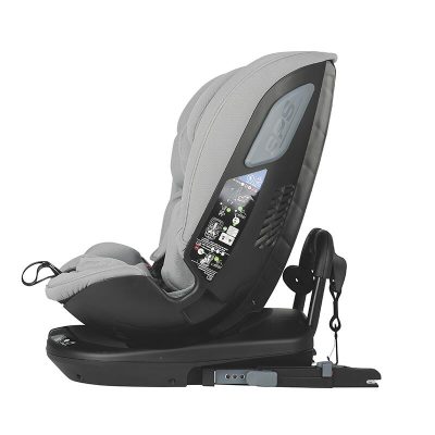 Scaun auto rotativ iSize Coccolle Velsa Neutral Grey cu isofix, top-tether, protectie la impact lateral, reglabil