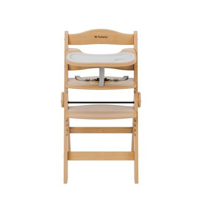 Scaun de masa copii multifunctional 4-in-1 Tulano Morsel 45 Natural structura din lemn rezistent,pliabil,9 nivele de inaltime ,tavita dubla,recomandat 6luni-12 ani,greutate admisa 40 kg