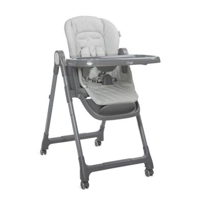Scaun de masa inalt pentru copii Lorelli Chef Grey Leather 3 in 1, reglabil in mutiple pozitii, dotat cu roti si suport pentru picioare